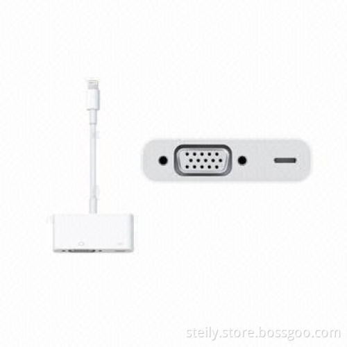 Original Lightning to VGA Adapter, Suitable for iPhone 5S/5C/5/iPad Mini/5/4/Touch5/Nano7